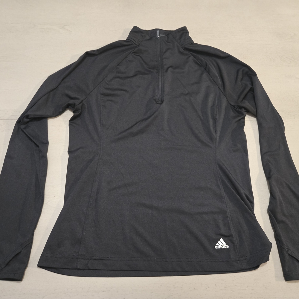 Adidas Golf Women's 1/4 Zip Long Sleeve Pullover - Black - Medium